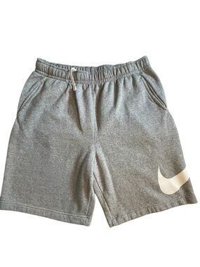 Nike Gray Athletic Shorts with White Swoosh